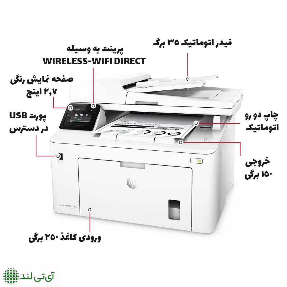 پرینتر چندکاره لیزری اچ پی مدل Hp LaserJet Pro MFP M227fdw - تصویر 3