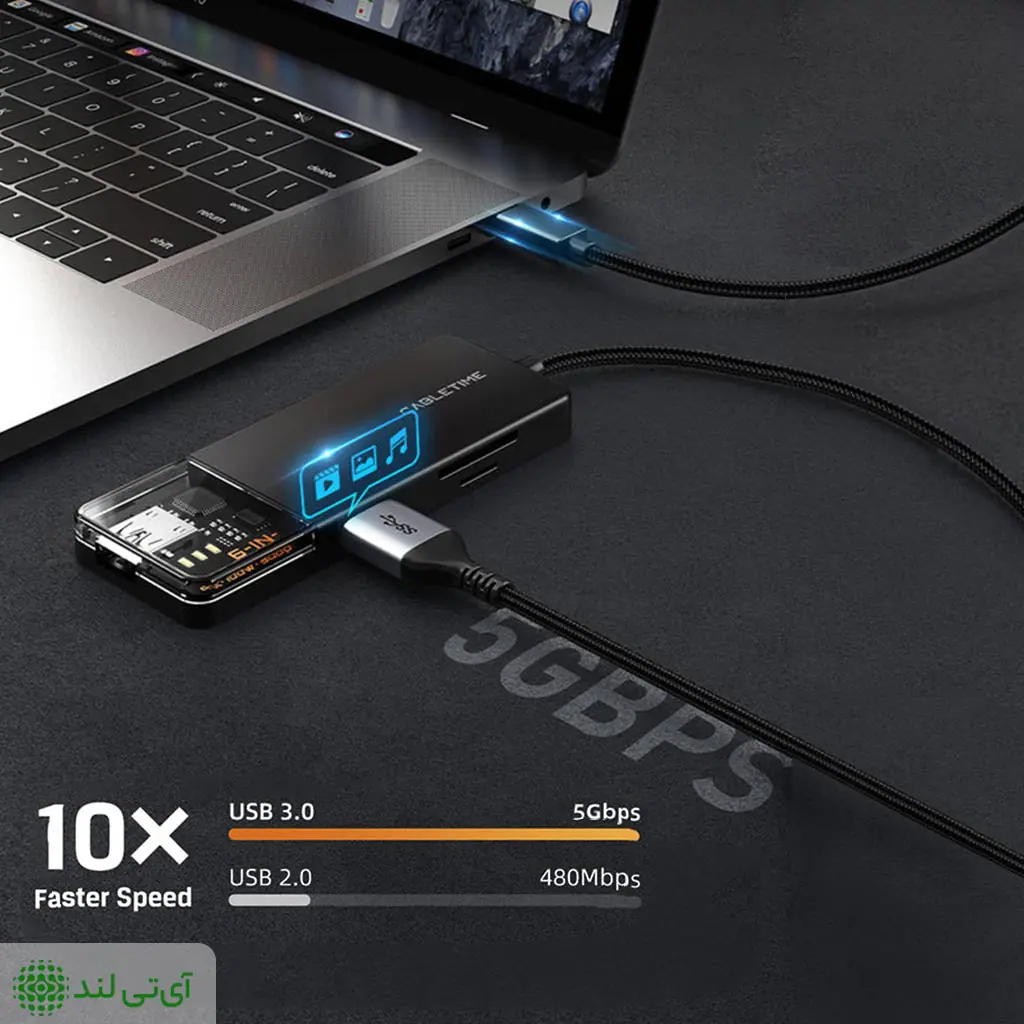 هاب 6 پورت کِیبِل تایم مدل Cabletime CB04B - تصویر 6