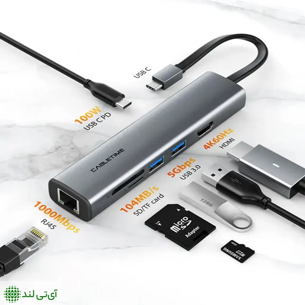 هاب 7 پورت کِیبِل تایم مدل Cabletime CB23G - تصویر 2