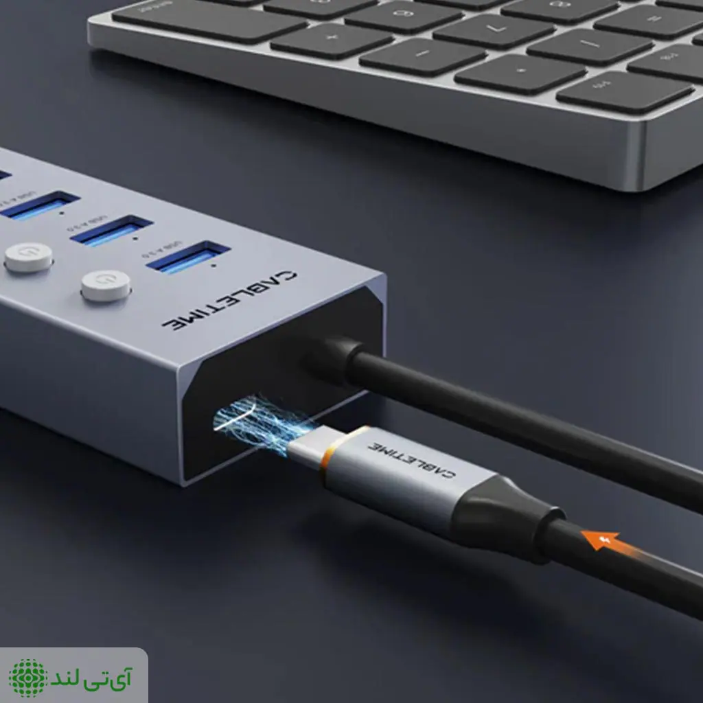 هاب USB 7 پورت سوییچ دار کِیبِل تایم مدل Cabletime CB47G - تصویر 7