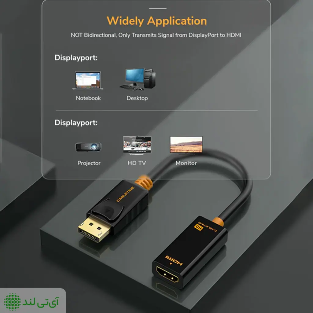 تبدیل DISPLAY به HDMI کِیبِل تایم مدل Cabletime CP22B - تصویر 2