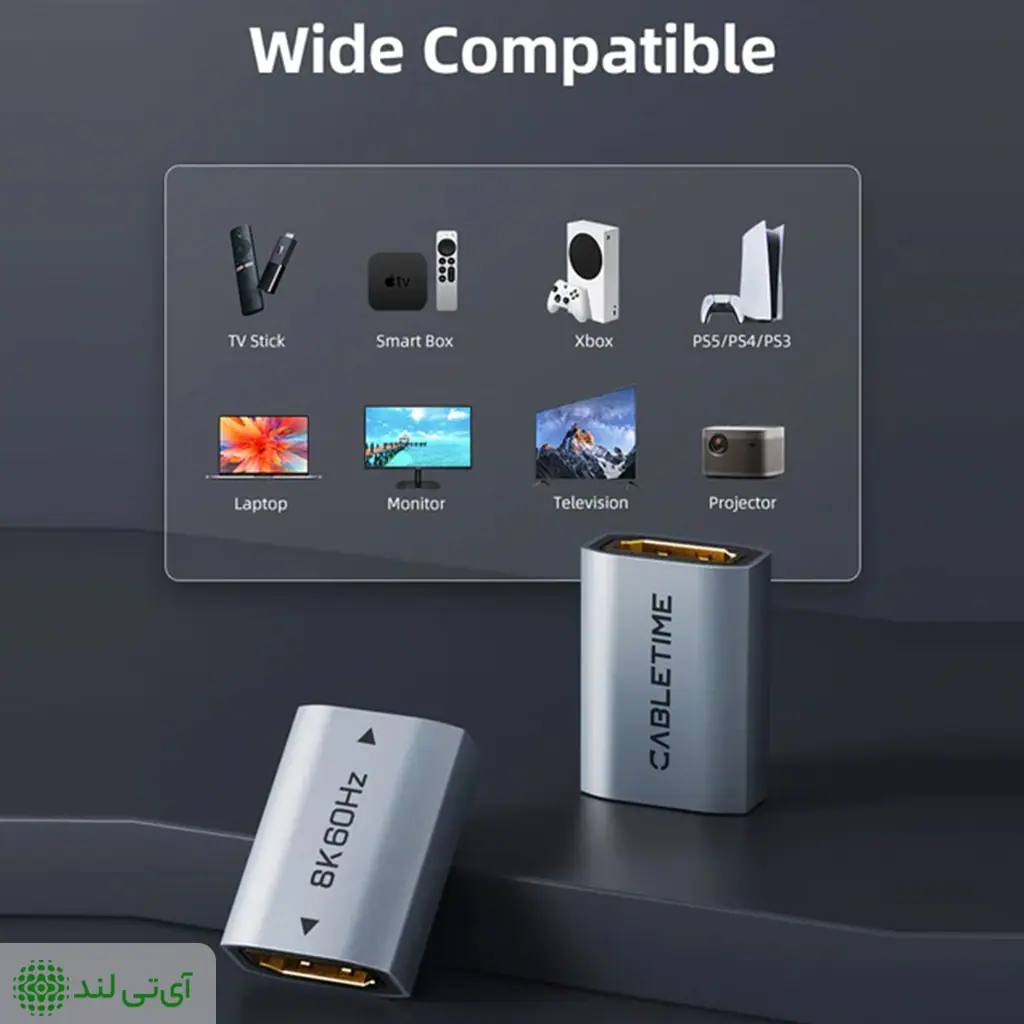مبدل افزایش طول کِیبِل تایم HDMI 8K مدل Cabletime CP46U - تصویر 5