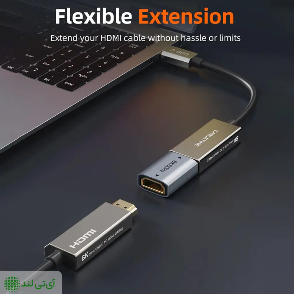 مبدل افزایش طول کِیبِل تایم HDMI 8K مدل Cabletime CP46U - تصویر 7