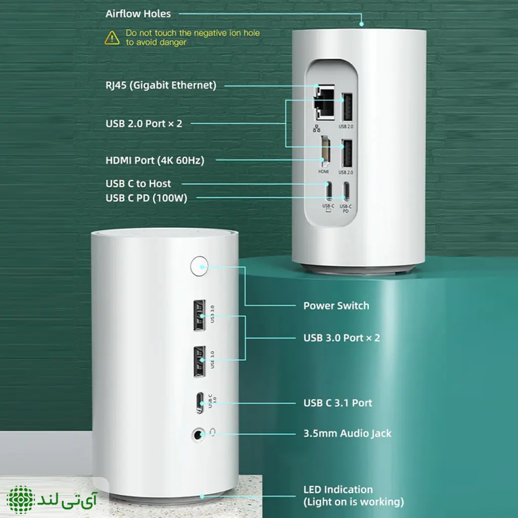 هاب 10 پورت کِیبِل تایم مدل Cabletime CB10B (+تصفیه هوا) - تصویر 3