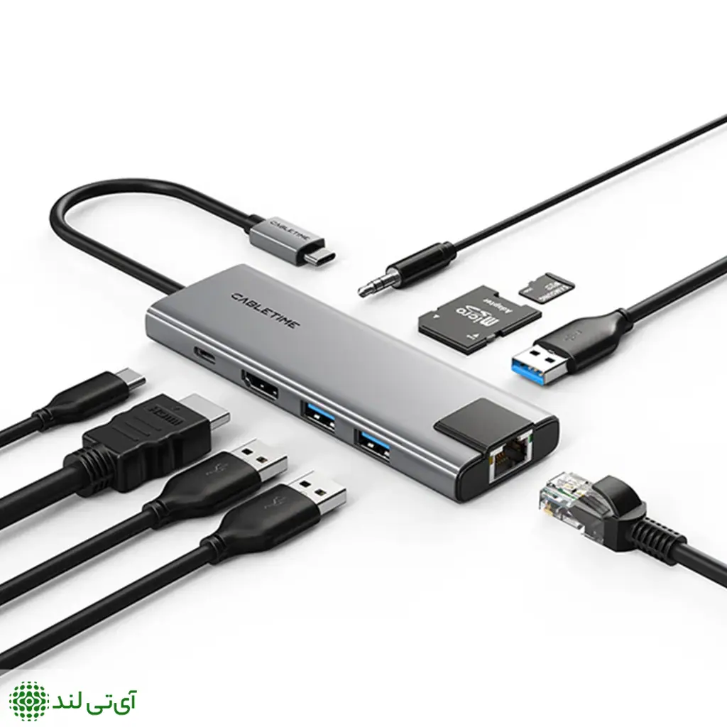 هاب 9 پورت کِیبِل تایم مدل Cabletime HB03G - تصویر 2