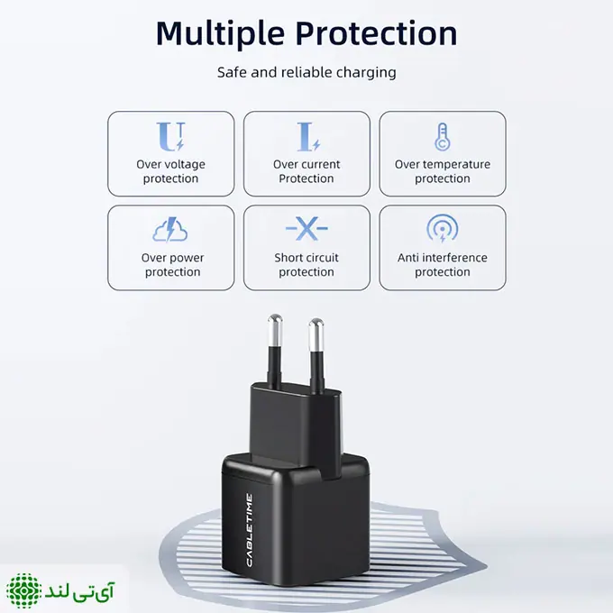 شارژر دیواری 20 وات کِیبِل تایم مدل Cabletime GA20W - تصویر 3