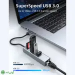 هاب USB همراه LAN گیگابیتی کِیبِل تایم مدل Cabletime CB55G - تصویر 5