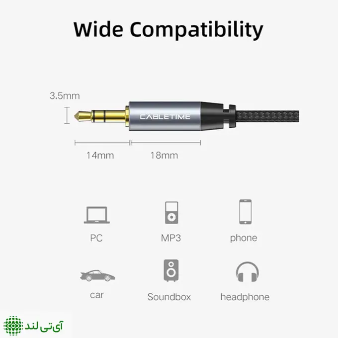 کابل AUX جک 3.5m کِیبِل تایم مدل Cabletime CF10H - تصویر 6