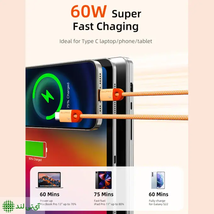 کابل شارژ و دیتا کِیبِل تایم مدل Cabletime CM60W - تصویر 2