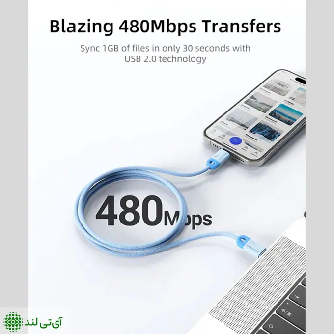 کابل شارژ و دیتا TYPE-C کِیبِل تایم مدل Cabletime CUP1H - تصویر 2