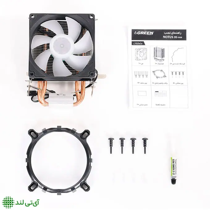 خنک کننده بادی پردازنده گرین مدل Green Notus 95 RGB - تصویر 6