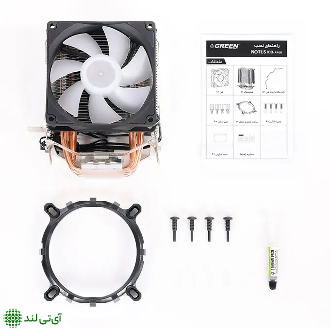 خنک کننده بادی پردازنده گرین مدل Green Notus 100 ARGB - تصویر 6