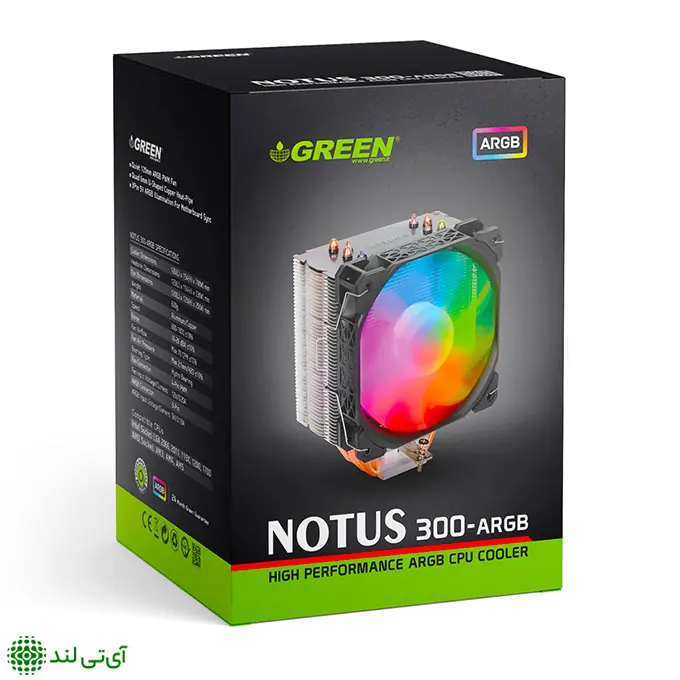 خنک کننده بادی پردازنده گرین مدل Green Notus 300 ARGB - تصویر 8