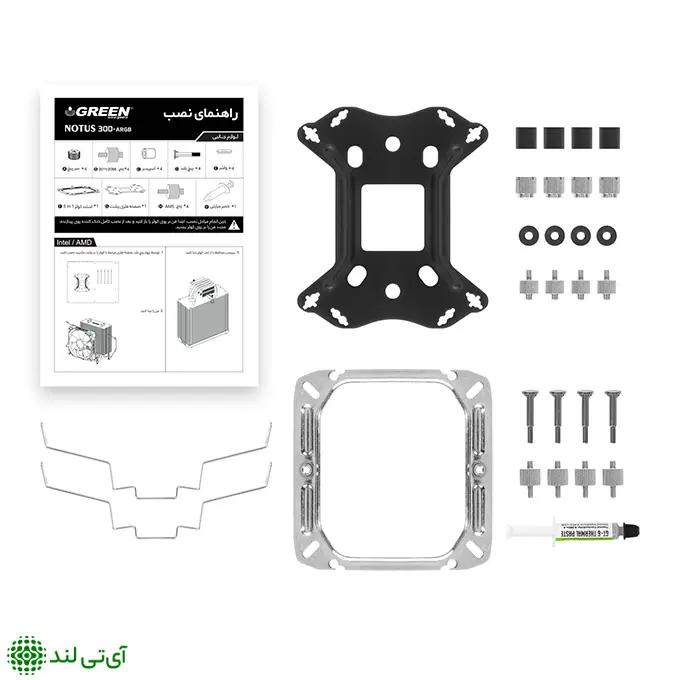 خنک کننده بادی پردازنده گرین مدل Green Notus 300 ARGB - تصویر 7