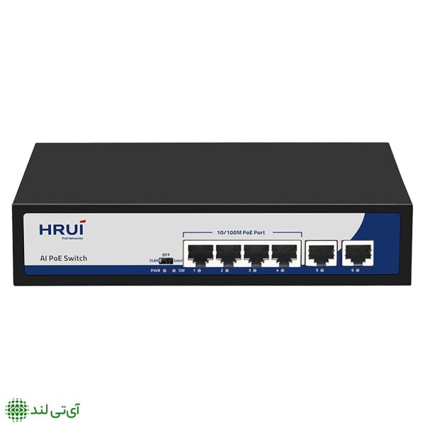 سوییچ 4 پورت poe برند hrui مدلHR900-AF-42N